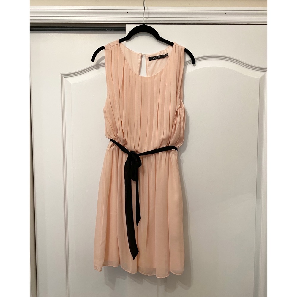 Ark & Co pleated mini sleeveless chiffon dress, size large